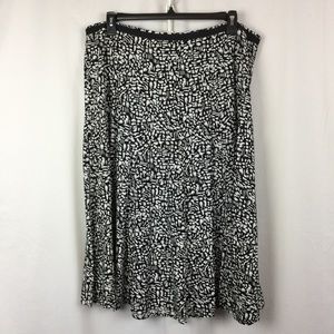CJ Banks Black & White Print Skirt, Size 1X